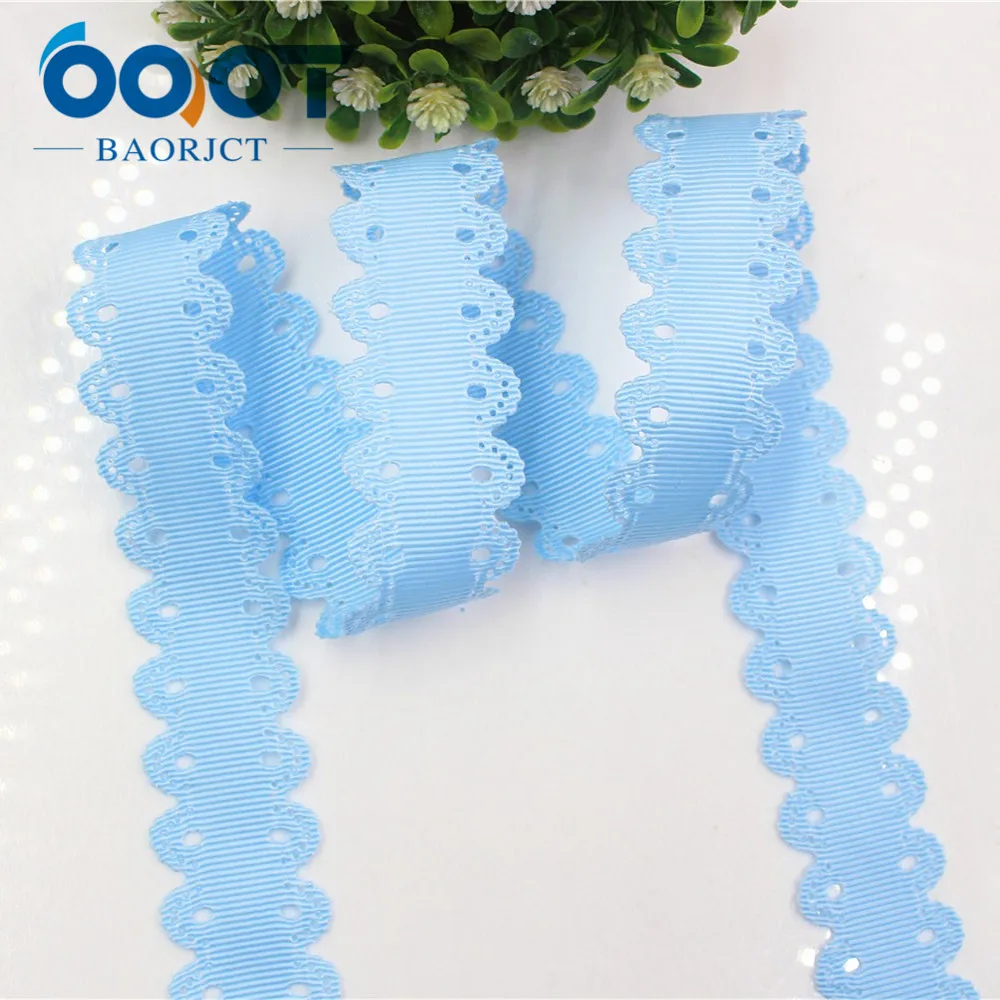 OOOT BAORJCT 177031  hot sale 25mm hollow Flowers solid Grosgrain Ribbon, DIY handmade materials,Clothing accessories