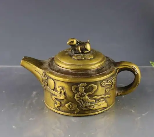 

Rare Old QingDynasty Copper longevity pot ,Brass teapot#2,hand carving crafts,best collection&adornment,free shipping