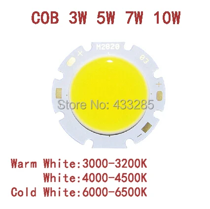 

3W 5W 7W 10W 12W COB LED beads Pure white surface light source 300mA Chip Free Shipping