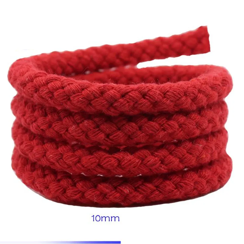 DIY Handmade Weave Rope, Red, White, Black Tied, Knot Cord, Kindergarten Decoration, 100% Cotton, Macrame Cord String, 10mm