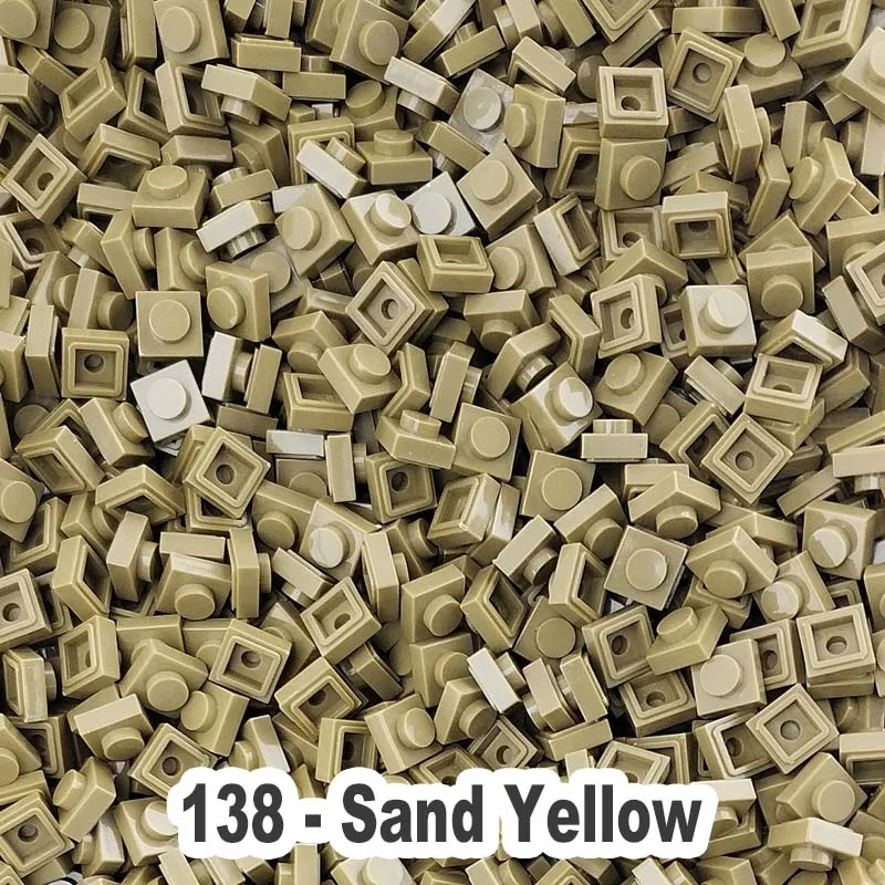 

No.138 Sand Yellow Educational Construction Toy Plastic Small Building Brick Accessories 1X1 Plate Blocks Pixel Art For Adults