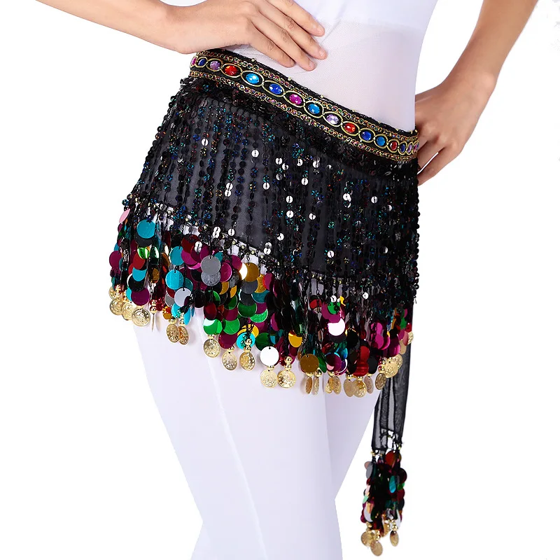 

Belly Dance Belt With Colorful Coins Women Clothes 2019 Dance Prop Bellydance Tassel Hip Scarf Bellydance Belt Oriental Dance