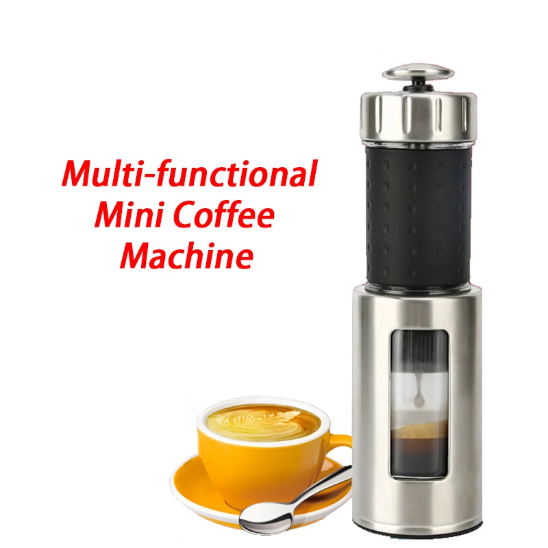 Portable Mini Coffee Machine Manual Italian Ice Drop Milk Foam Machine Multi-Functional Espresso Coffee Maker 80ml Capacity