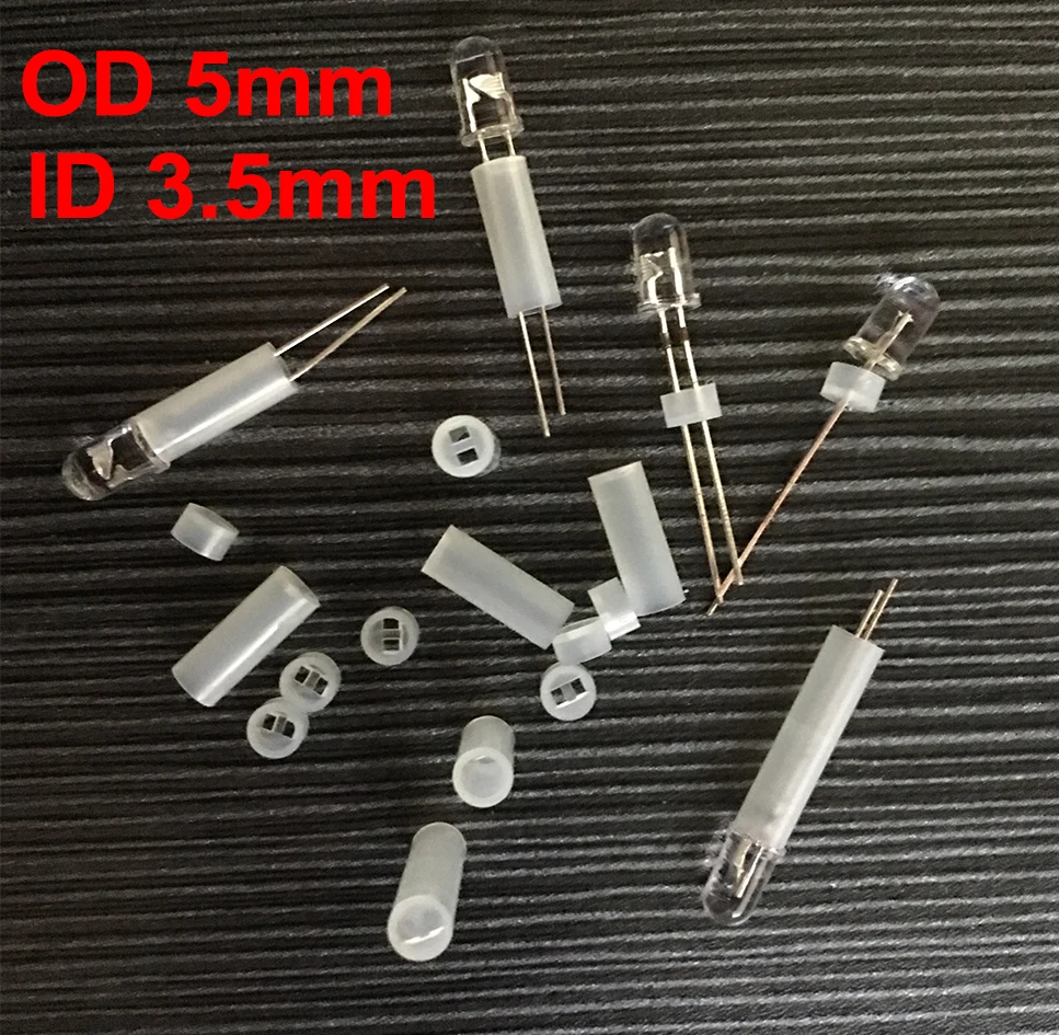 

1000pcs 5*20.5 5x20.5 OD*L Two Holes White Cylinder Round LED Diode PCB Board Mount Support Pillar Isolation Column Hood Spacer