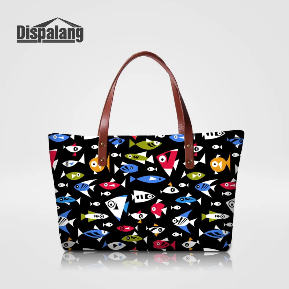 

Dispalang Women Handbag Vector Fish Print Casual Large Capacity Shoulder Bag Hot Female Totes Bag Bolsas Womens Messenger Bags