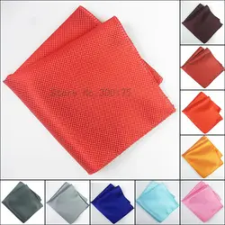 Men Satin Diamantino Pocket Square Hankerchief Hanky Plain Solid Color Wedding Party Accessories Hanky