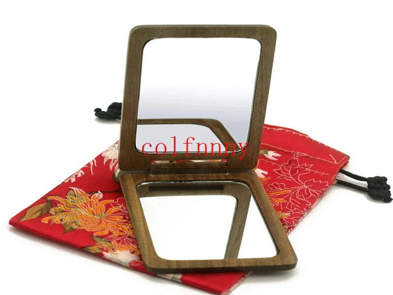 

55pc/lot Fast shipping Green sandalwood Mirror Fashion Gift Folding Craft Wooden Mirror 9.5*6.8cm