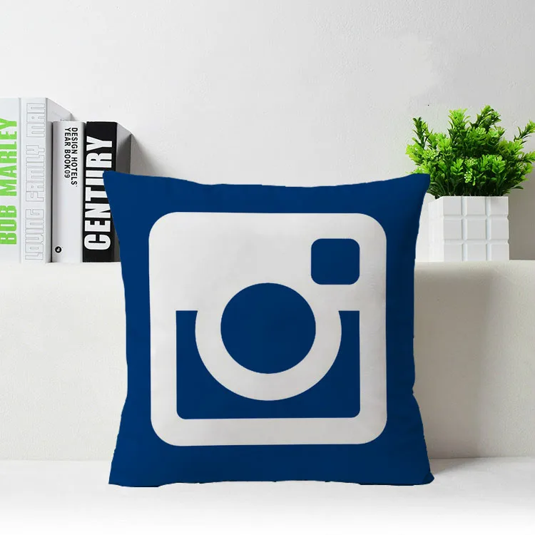 Hot Selling social media Instagram Customized Zippered Square Throw Pillowcase Zippered Pillow Sham Protector