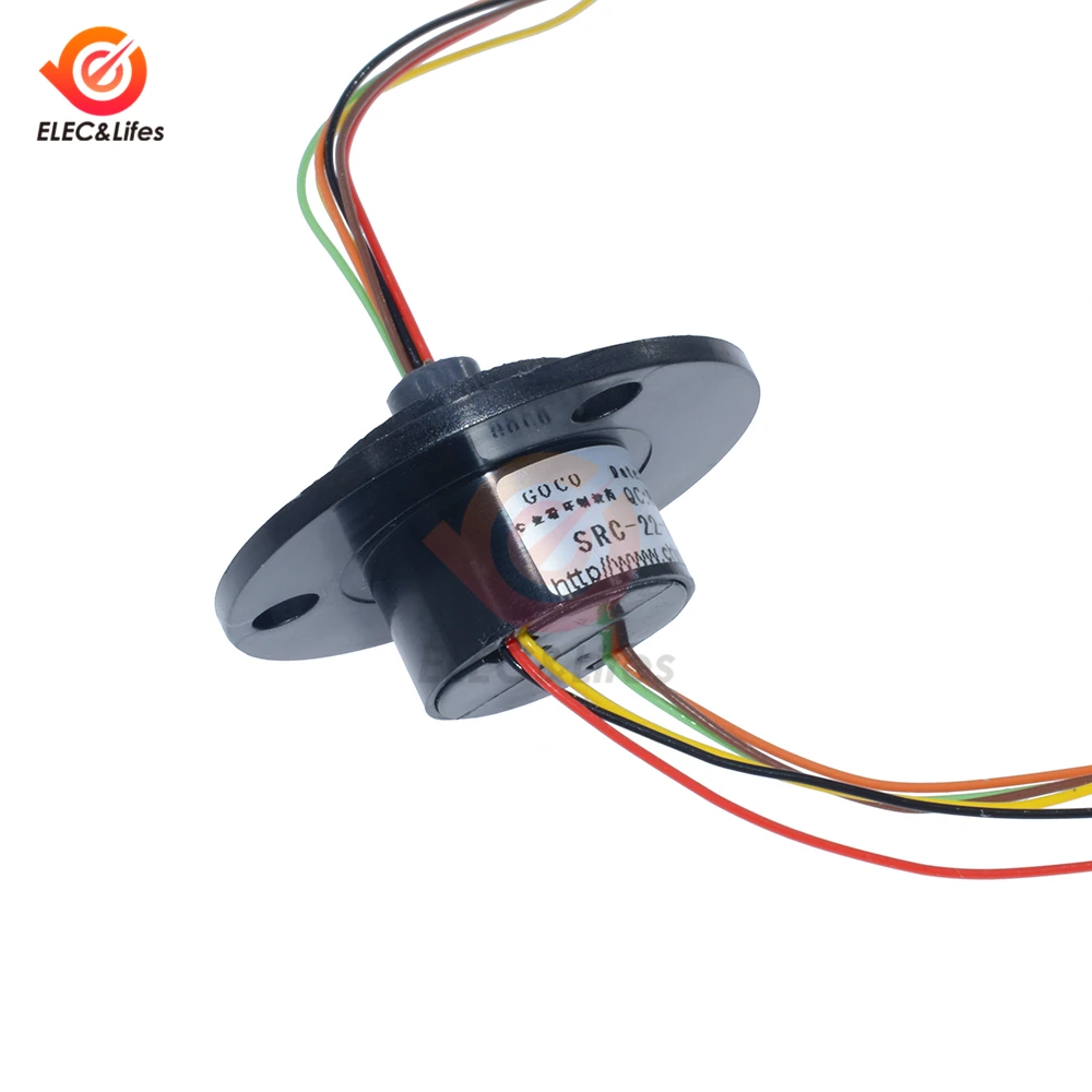 Dia 22mm 12.5mm 250RPM 300RPM 6 way 6 Wires Conductive Capsule Slip Ring CIRCUITSx2A AC 220V 240V For Monitor Robotic