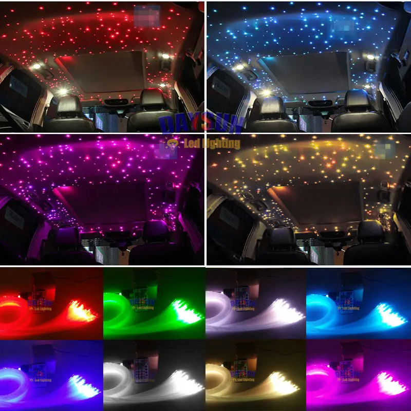 

2018 New Car Ceiling Twinkle Star Light Led Fiber Optic Light 16W RGBW Light Source + 200pcs*0.75mm*2M + 20pcs*1.0mm*2M Cable