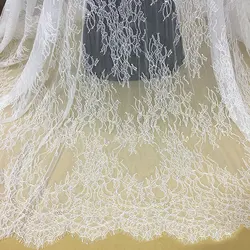 GLace 3M/Lot  Exquisite French Eyelash Lace Fabric Lace Embroidery Clothes DIY Wedding  Dress Accessories TX1022