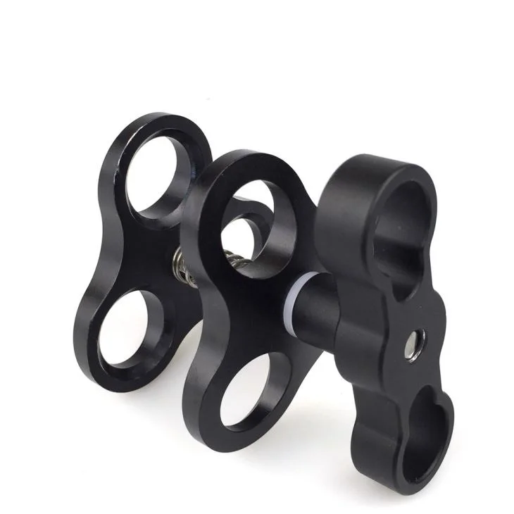 Three Holes Aluminum Underwater Tripod Ball Clamp  For Diving Torch / Waterproof Camera Case