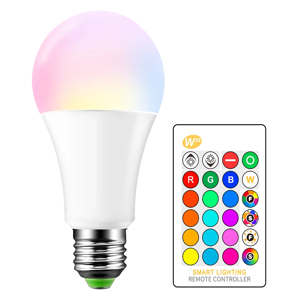 

High Quality E27 15W RGB LED 16 Color Changing Light Candle Bulb Spotlight Lamp AC85-265V +24 keys IR Remote Control