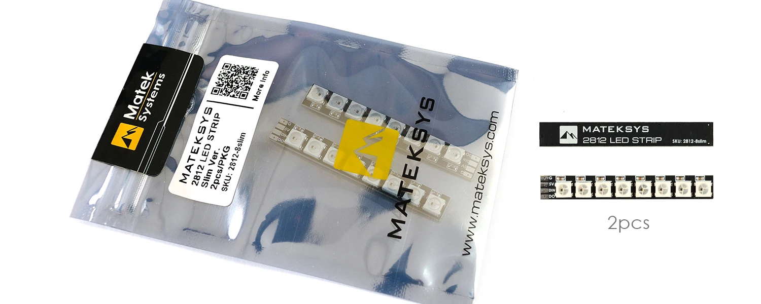 2 pcs MATEKSYS Matek ARM Light LED 2812 LED STRIP SLIM 57*8mm Board for FPV LED Drone ARM Light BetaFlight INAV