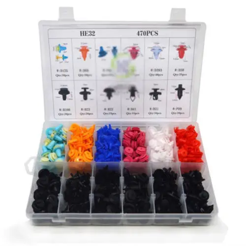 470PCS For  Auto Push Retainer Pin Rivet Trim Clip Panel Accessories Kit Amazing