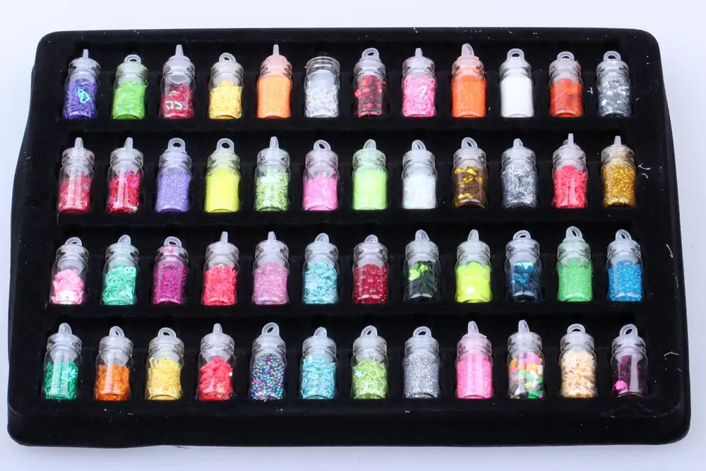 

48pcs/set Nail Art DIY Charms Caviar Micro Beads Dried Flowers 3D Nail Art Decorations Holographic Glitter Nail Sequins