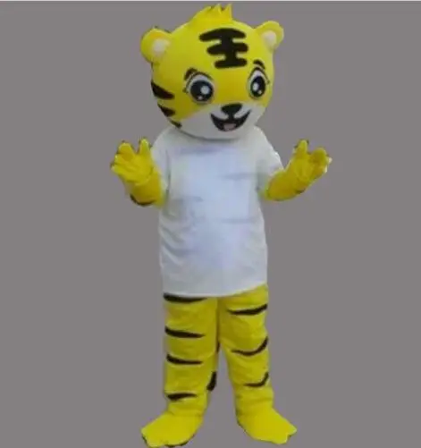 Nieuwe Volwassen Leuke Deluxe Geel Tijger Mascotte Kostuum Kerst Fancy Dress Halloween Mascot Kostuum Gratis Schip