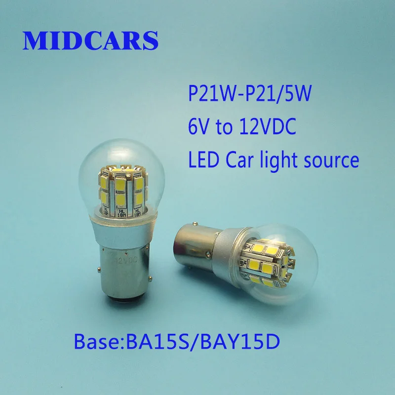 MIDCARS رائجة البيع 1157 ثنائي الكثافة 6 فولت LED لمبة ، BAY15d P21/5 واط مصلحة الارصاد الجوية المصابيح مؤشر السفينة الخفيفة ، الخلفي 6 فولت إلى 12VDC