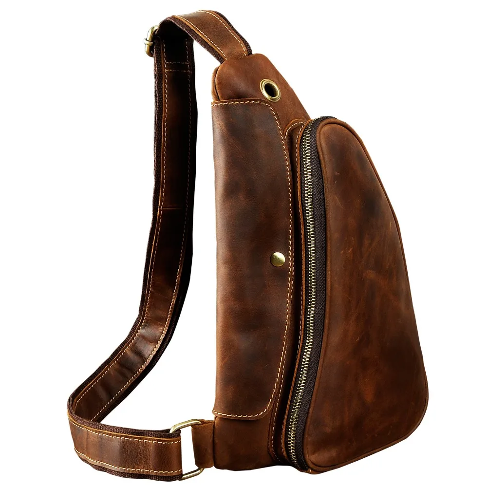 Uomo Crazy Horse Leather Casual Fashion Travel marsupio borsa a tracolla Design borsa a tracolla borsa a tracolla per uomo 9976