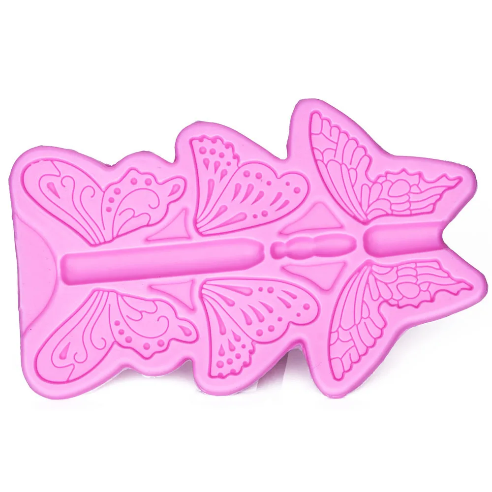 Butterfly Shaped kitchen gumpaste silicone rubber mould for mastic confectionery chocolate cake decoration tools FT-1009