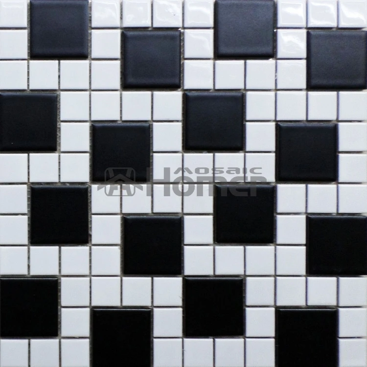 shipping free!! simple design black and white ceramic mosaic tiles, kitchen floor mosaic tiles bathroom shower and wall tiles