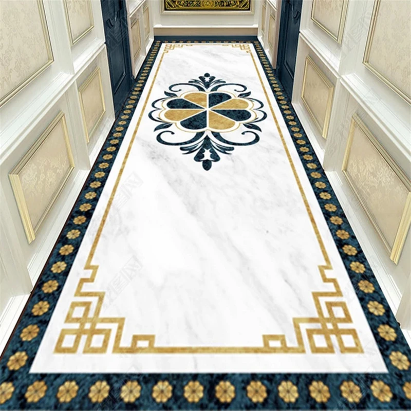 

beibehang Custom fashion three-dimensional pvc wallpaper marble corridor parquet aisle ceramic Chinese-style floor tiles behang