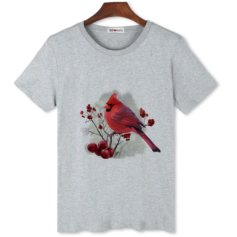 BGtomato Special printing red bird t-shirt hot sale summer casual tops original brand summer casual shirts mens hip hop tees