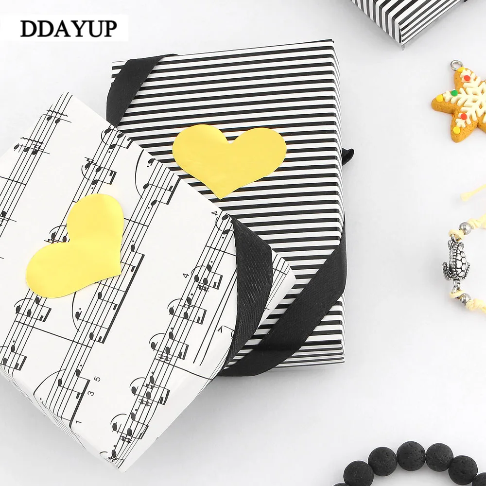 240Pcs/10 Sheets Golden Heart Gold Handmade Cake Candy Packaging Sealing Label Sticker Baking DIY Gift Party Stickers