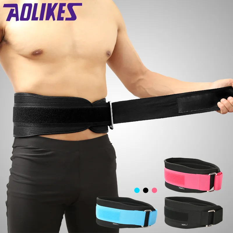 AOLIKES 1 Pcs Sport Pressurized Weightlifting Bodybuilding Waist Support Belt Fitness Squatting Training Lumbar Back Supporting 