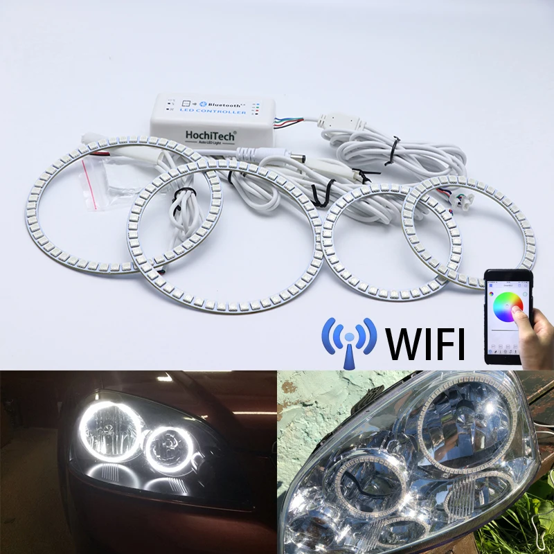 

Wifi Wireless RGB Multi-Color LED Angel Eye Halo Rings for Chevrolet Lacetti Optra Nubira 2002 2003 2004 2005 2006 2007 2008