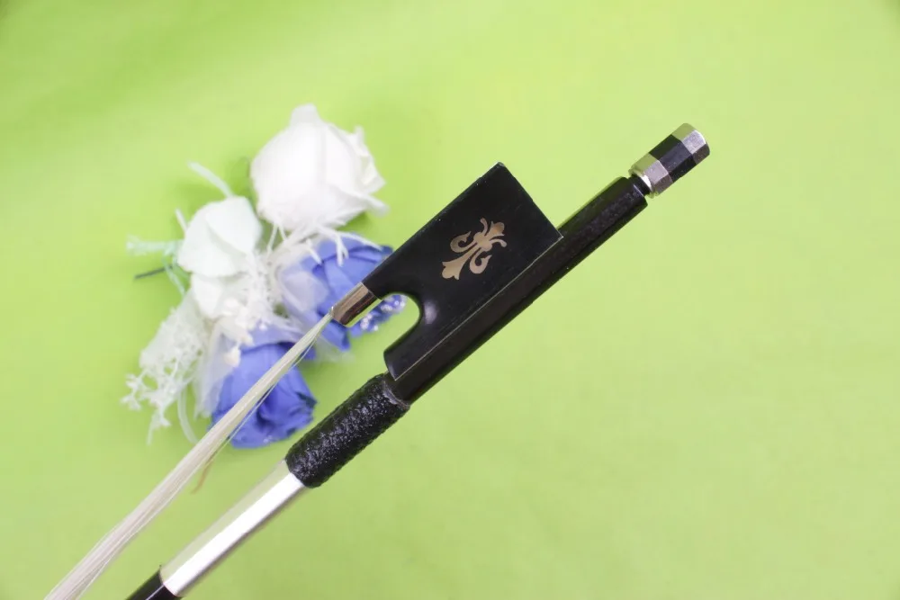 

New 1pcs 4/4 Violin Bow black Carbon Fiber Ebony Frog Round Stick Straight #03