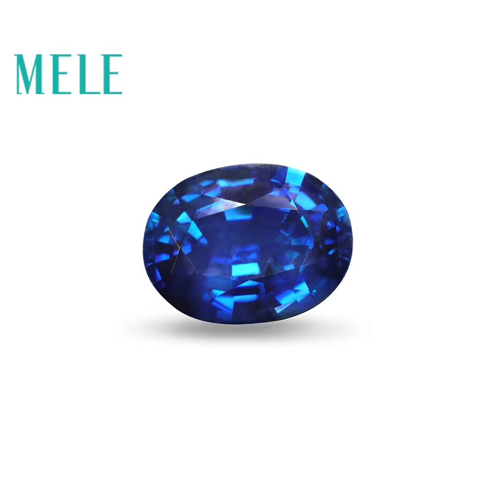 

MELE Natural Sapphire loose Gemstone for Jewelry making,5X7mm Oval cut 1.1ct color fire with high quality Diy stone