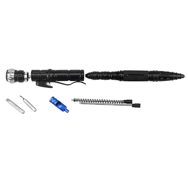 NEW 8-In-1 Multi-Function Self Defense Tactical Pen Outdoor Survival EDC Tool With Emergency Led Light Whistle Glass Breaker