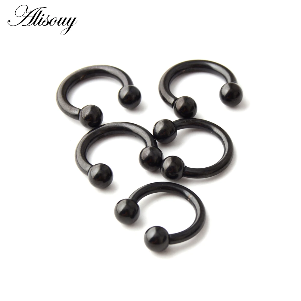 Alisouy 1PC Stainless Anodized Circular Barbell Horseshoe CBR Septum Lip Labret Eyebrow Nose Ring Nipple Piercing Body Jewelry