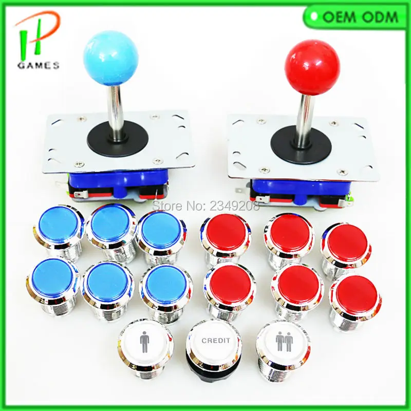 DIY arcade kit  zippy 4/ 8 way joystick and 12V chrome illuminate button Credict /player push start button for Raspberry pi mame