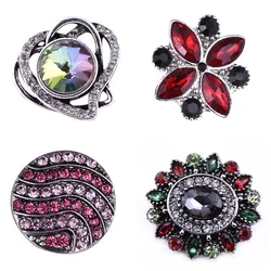 New Fashion Hearts Flowers rhinestone Beauty 20MM snap buttons fit DIY 18MM snap bracelet snap jewelry Christmas Gift