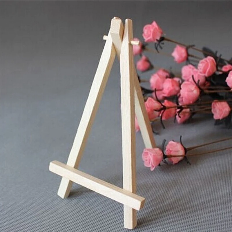 1 PCS Mini Artist Wooden Easel Wood Wedding Table Card Stand Display Holder For Party Decoration 15*8cm Triange Easel