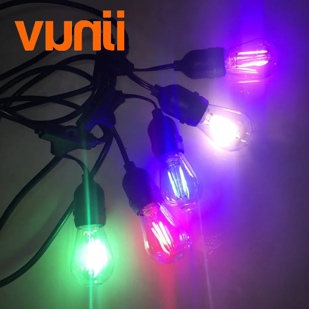 IP65 15M Commercial Grade LED S14 String Light Bulb LED Multicolor Light String For Outdoor Wedding Lighting Holiday Event Party