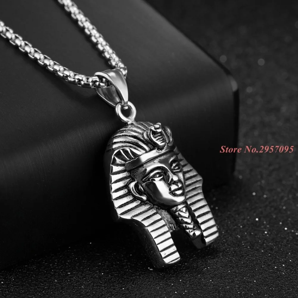 Egyptian Pharaoh Vintage Pendant Stainless Steel Gold Color Men Accessories Wholesale Egypt Jewelry Necklace Women