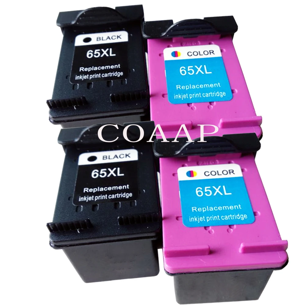 

4 pack Compatible HP 65 XL ink cartridge for DeskJet 3720 3722 3723 3732 3752 3755 3730 3758 All-in-One Printers