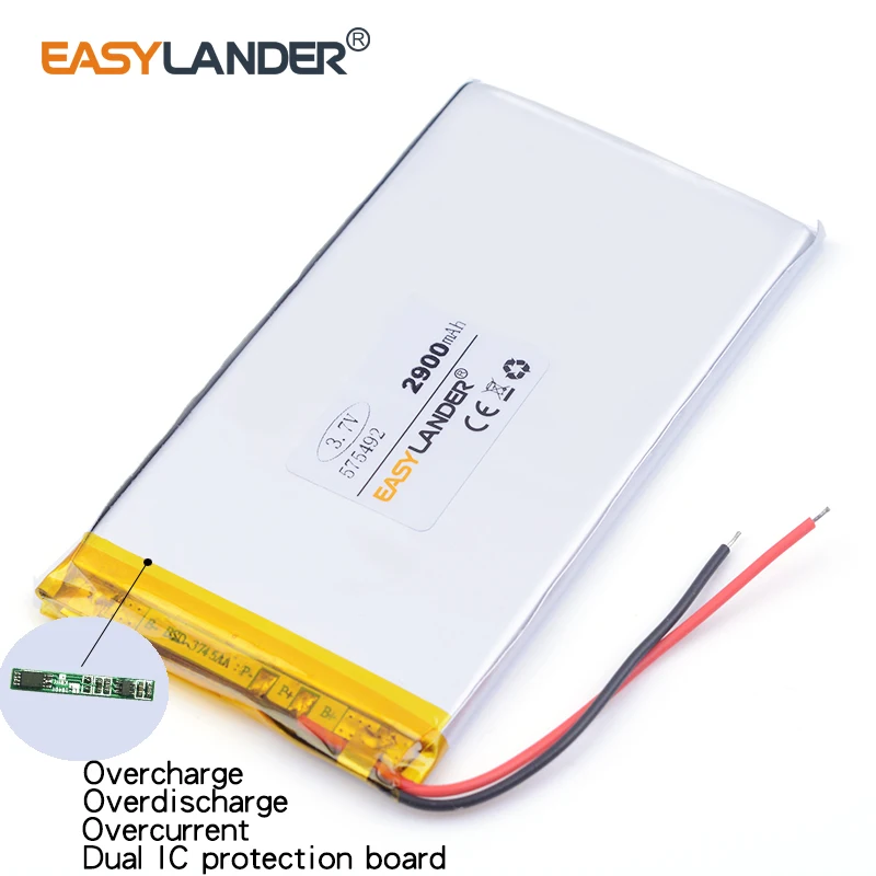 3.7 فولت 2900 مللي أمبير 575492   بطارية ليثيوم أيون بوليمر قابلة للشحن