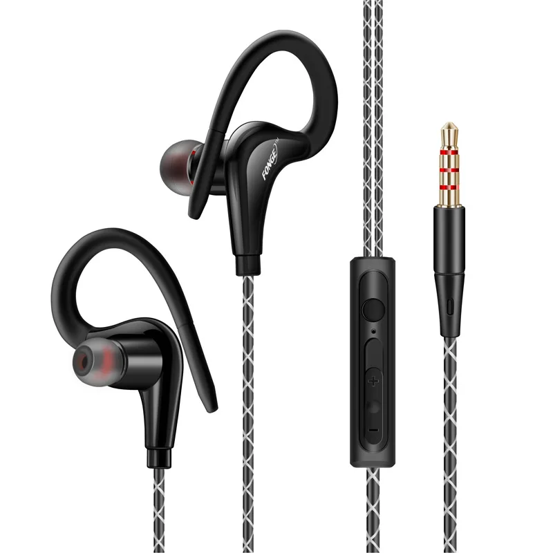 Sports Earphone Hifi Stereo 3.5mm In Ear Earphones Running Headset With Mic For MP3 MP4