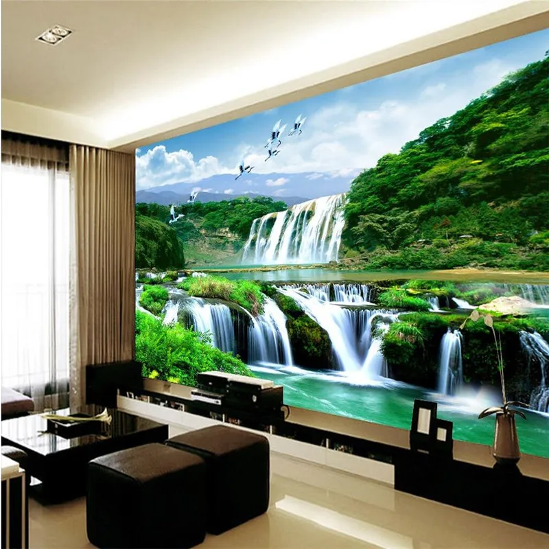 beibehang custom photo mural papel de parede 3d Luxury Quality HD Crane Falls natural beauty of the landscape 3d large wallpaper