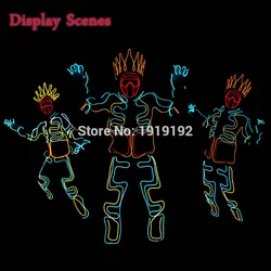 DIY 빛나는 댄스 의상을위한 쿨 글로우 EL 와이어 케이블 LED 의류 소재 댄스 파티 DIY 의상 의류 성능 소품