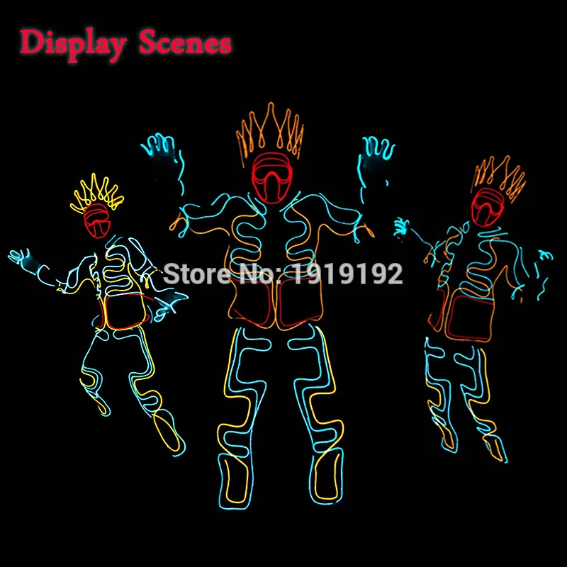 Luminous Dance Costumes for Men, LED Clothes, Cold Strip Party, Glowing, Indian, Scintillation, Party