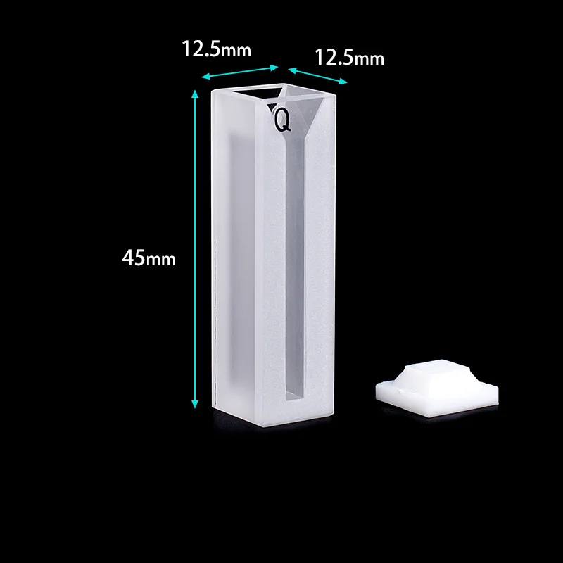 

1mm-4mm Inside Width Micro Quartz Cuvette With Lid Volume 0.35-1.4ml Acid and Alkali Resistant