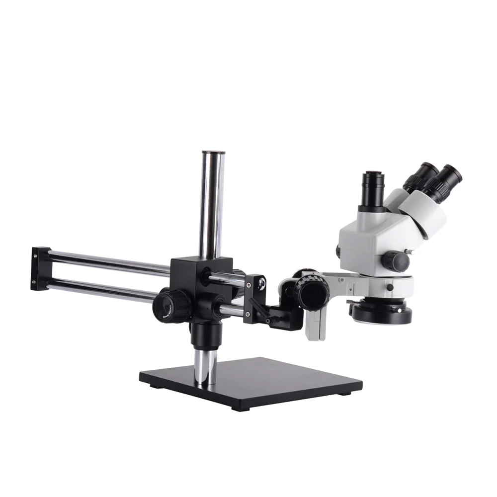 HAYERA 3.5X-90X Double Boom BracketStereo Zoom Trinocular Microscope 16MP Camera 144LED Objective Lens Microscopio Free Shipping