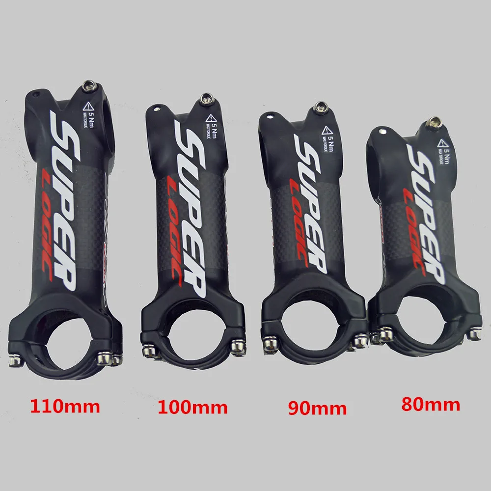 Cycling Road Bicycle Pro Stem 31.8mm 3k Carbon + Alum. Mountain Bike Parts 80/90/100/110mm MTB Stems Super Light 130g