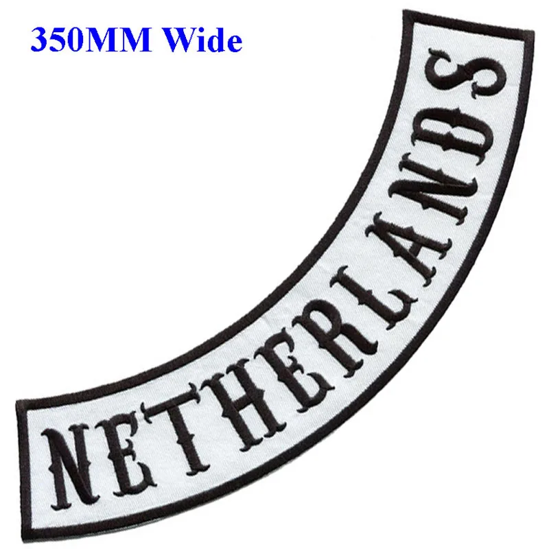 350mm wide multi color NETHERLANDS biker patches iron on patches for clothing/motorcycle jackets embroidery rocker patches