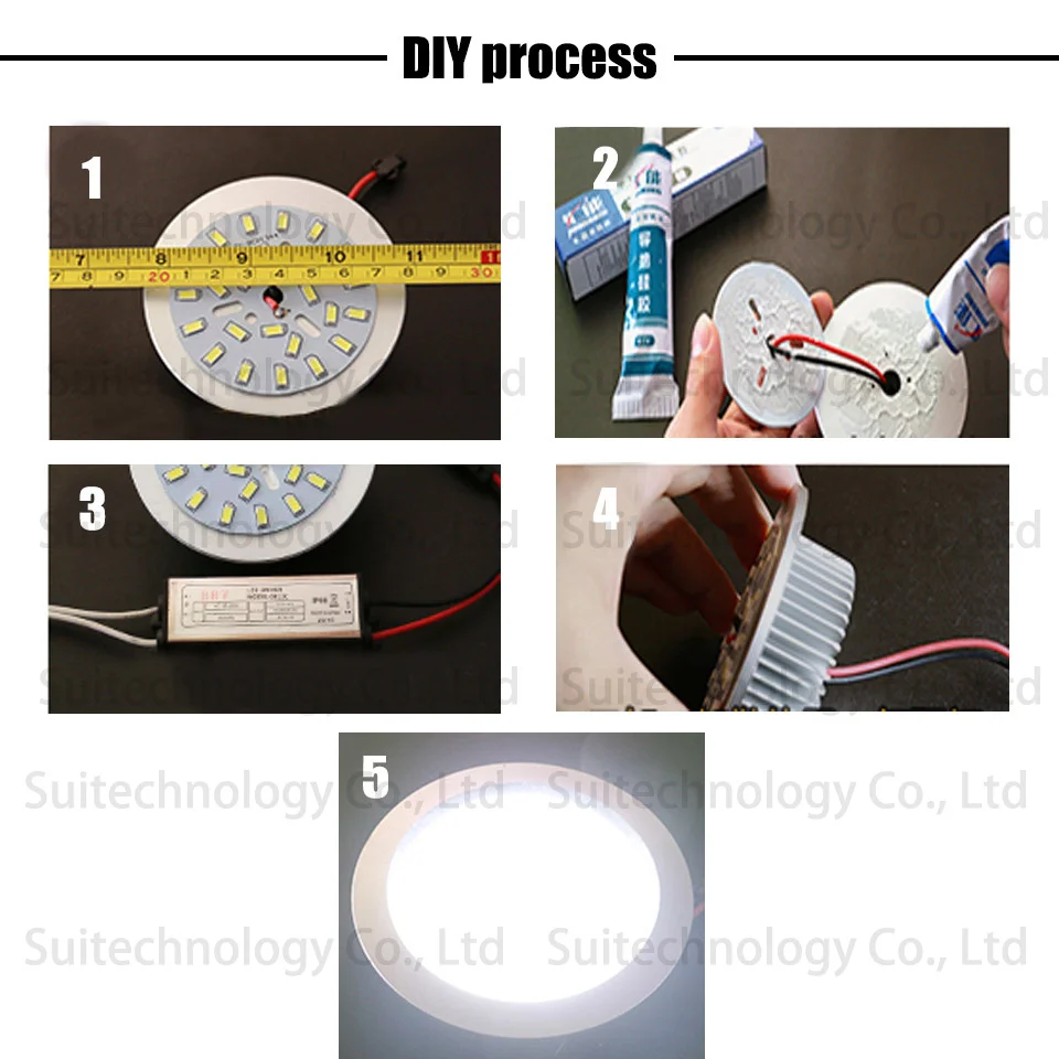 Placa de lâmpada led smd5730, lâmpada led de 3w 5w 7w 9w 12w 15w 18w 21w 30w 36w para teto diy, teto pcb com led